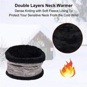 img 1 attached to 🧣 MAYLISACC Winter Beanie Hat Scarf and Touch Screen Gloves Set: Stylish Thermal Knit Cap, Neck Warmer & Gloves for Men and Women