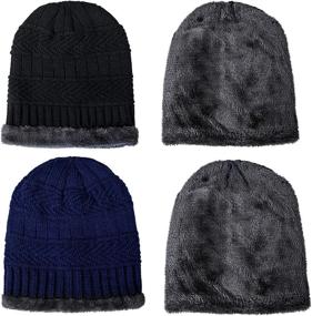 img 1 attached to 🧣 Warm Knitted Wool Slouchy Beanie Hat Set - Loritta 2 Pack for Men and Women - Ideal Winter Skull Cap Gift