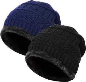 img 4 attached to 🧣 Warm Knitted Wool Slouchy Beanie Hat Set - Loritta 2 Pack for Men and Women - Ideal Winter Skull Cap Gift