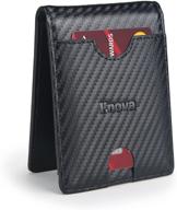 blocking genuine leather minimalist fnova logo