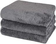 🧼 sinland microfiber hand towel for bathroom | super soft makeup remover cloth | washcloth for home spa, sports, and face cleansing | 16 inch x 30 inch | gray | pack of 3 logo