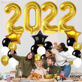 img 3 attached to 🎈 2022 New Year Decorations Set - Large 40 Inch Gold 2022 Balloons | NYE Party Supplies, Decorations, and Graduation Celebration Accessories