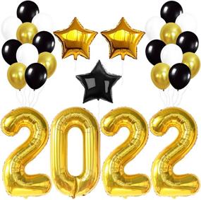 img 4 attached to 🎈 2022 New Year Decorations Set - Large 40 Inch Gold 2022 Balloons | NYE Party Supplies, Decorations, and Graduation Celebration Accessories