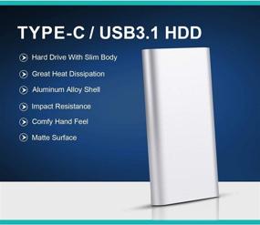img 2 attached to Ультратонкий портативный внешний жесткий диск 2 ТБ - USB 3.1 Type-C, совместим с Mac и PC - 2ТБ-YOP-A2
