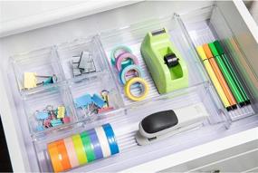 img 1 attached to 🗄️ 15-Piece Clear Drawer Organizer Bins - Plastic Trays for Home Office Desk Storage