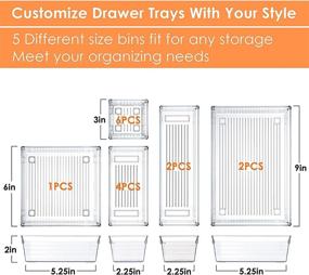 img 3 attached to 🗄️ 15-Piece Clear Drawer Organizer Bins - Plastic Trays for Home Office Desk Storage