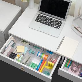 img 2 attached to 🗄️ 15-Piece Clear Drawer Organizer Bins - Plastic Trays for Home Office Desk Storage