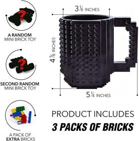 img 3 attached to ☕ BPA-Free Funny Coffee Mug with 3 Packs of Building Bricks - TOYAMBA Build on Brick Mug for Kids, Creative Building Block Mug DIY Idea 16OZ (Black)