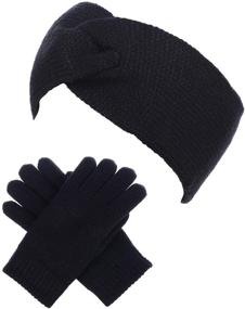 img 3 attached to Winter Toasty Fleece Gloves Headband