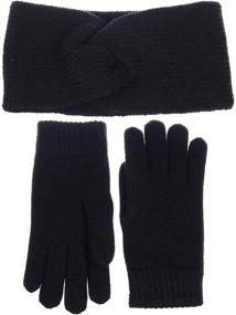img 2 attached to Winter Toasty Fleece Gloves Headband