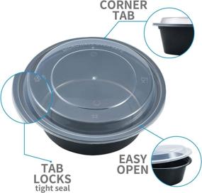 img 3 attached to 💼 30-Pack Reusable Plastic Meal Prep Containers with Lids - 32 oz, Perfect for Lunch! Includes Salad Containers, Disposable Bowls, Food Prep Bowls, Bento Box & 10 Forks