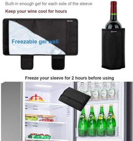 img 2 attached to Fast Cooling Wine Cooler Sleeve with Freezable Technology - Ideal for Wine, Champagne, Beer, and Beverages - Black