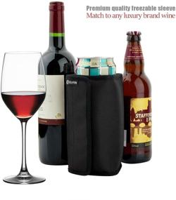 img 3 attached to Fast Cooling Wine Cooler Sleeve with Freezable Technology - Ideal for Wine, Champagne, Beer, and Beverages - Black