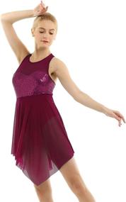 img 1 attached to Inlzdz Sequins Camisole Gymnastics Asymmetric Sports & Fitness for Other Sports