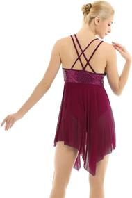 img 3 attached to Inlzdz Sequins Camisole Gymnastics Asymmetric Sports & Fitness for Other Sports