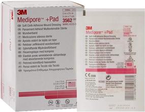 img 4 attached to 🩹 3M Medipore +Pad 2x2.75 Adhesive Wound Dressing: Soft Cloth, 50/Bx, 3M3562