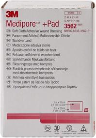 img 3 attached to 🩹 3M Medipore +Pad 2x2.75 Adhesive Wound Dressing: Soft Cloth, 50/Bx, 3M3562