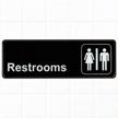 restrooms sign 3 inches restroom bathrooms logo
