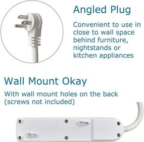 img 2 attached to 💡 J.VOLT 1604 4-Outlet Power Strip: Compact, High-Power with Angled Plug - ETL Listed