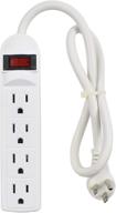 💡 j.volt 1604 4-outlet power strip: compact, high-power with angled plug - etl listed logo