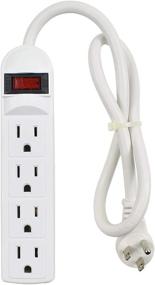 img 4 attached to 💡 J.VOLT 1604 4-Outlet Power Strip: Compact, High-Power with Angled Plug - ETL Listed