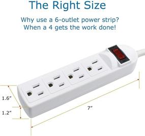 img 3 attached to 💡 J.VOLT 1604 4-Outlet Power Strip: Compact, High-Power with Angled Plug - ETL Listed