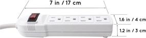 img 1 attached to 💡 J.VOLT 1604 4-Outlet Power Strip: Compact, High-Power with Angled Plug - ETL Listed
