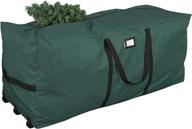 🎄 high capacity propik rolling christmas tree storage bag 9 ft tall disassembled trees | extra large heavy duty xmas container with wheels & handles | 600d oxford (green) logo