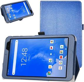 img 4 attached to 📱 Premium PU Leather Folio Cover Stand Case for Winnovo T8 8-Inch Android 9.0 Tablet - Dark Blue