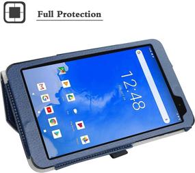 img 2 attached to 📱 Premium PU Leather Folio Cover Stand Case for Winnovo T8 8-Inch Android 9.0 Tablet - Dark Blue