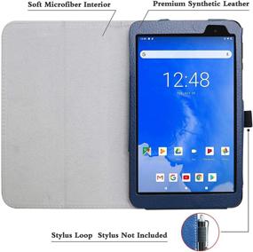 img 1 attached to 📱 Premium PU Leather Folio Cover Stand Case for Winnovo T8 8-Inch Android 9.0 Tablet - Dark Blue