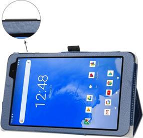 img 3 attached to 📱 Premium PU Leather Folio Cover Stand Case for Winnovo T8 8-Inch Android 9.0 Tablet - Dark Blue