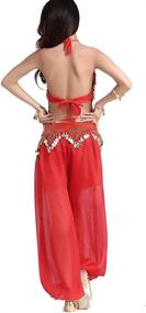 img 2 attached to ZLTdream Belly Dance Chiffon Bandage Top and Lantern Coins Pants: Mesmerizing Attire for Elegant Lady Dancers