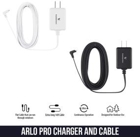 img 2 attached to 🔌 Wasserstein Quick Charge 3.0 Power Adapter for Arlo Pro, Pro 2, Go - Weatherproof (White)
