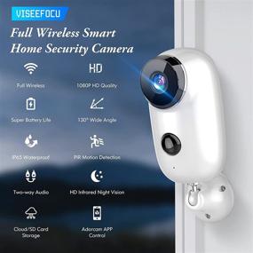 img 3 attached to 📷 Viseefocu 1080P Battery Powered Outdoor Security Camera - Wireless Home Security System with 2.4G WiFi, Waterproof, Night Vision, Motion Detection, 2-Way Audio, SD/Cloud Storage