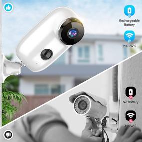img 2 attached to 📷 Viseefocu 1080P Battery Powered Outdoor Security Camera - Wireless Home Security System with 2.4G WiFi, Waterproof, Night Vision, Motion Detection, 2-Way Audio, SD/Cloud Storage