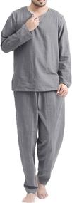 img 3 attached to COOFANDY Pieces Cotton Sleepwear Pajamas Men's Clothing