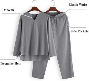 img 2 attached to COOFANDY Pieces Cotton Sleepwear Pajamas Men's Clothing