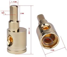 img 3 attached to Amp Input Reducer 4pcs: 1/0 Gauge to 4 Gauge Wire Reducer Adapter - Brass, Gold Plated