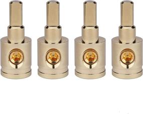 img 4 attached to Amp Input Reducer 4pcs: 1/0 Gauge to 4 Gauge Wire Reducer Adapter - Brass, Gold Plated