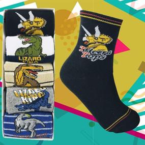 img 1 attached to 🦖 Dinosaur Crew Socks for Boys - Kids Gift Set for Ages 4-6 and 7-10 Years, Soft, Comfy, and Stylish - by Tiny Captain