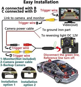 img 3 attached to 🚗 Улучшенная безопасность заднего вида: камера заднего вида для автомобильного номерного знака с 6 светодиодными лампами