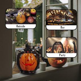 img 1 attached to 🎃 8-Inch Halloween Pumpkin Lantern Decorations: Light Up Ceramic Pumpkins for Christmas & Outdoor Decorating - Set of 6 Colors