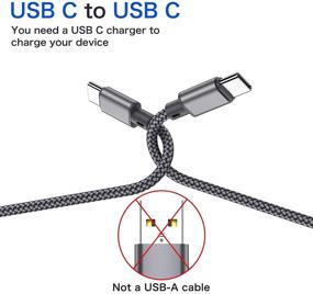 img 3 attached to 3-пак 1-футовых USB C to C-кабелей - Короткий быстрая зарядка, кабель с нейлоновой оплеткой для Samsung Galaxy S21+ S20+ Ultra, Note 20/10 Ultra, MacBook Pro, iPad Pro USB-C Power Bank