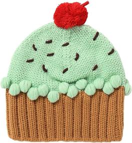 img 4 attached to 🧁 Kids Cupcake Beanie - Xinqiao Unisex Cartoon Knitting Hat for Boys and Girls, Ages 3-8