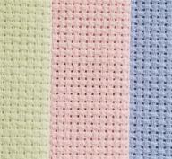 🧵 3 pack 14ct counted cotton aida cloth cross stitch fabric - 12x18 inches (light blue, pink, light green) logo