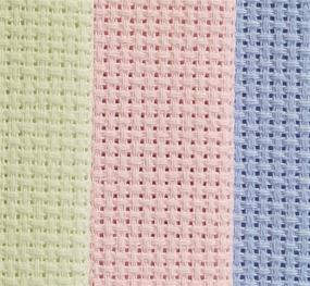 img 3 attached to 🧵 3 Pack 14CT Counted Cotton Aida Cloth Cross Stitch Fabric - 12x18 inches (Light Blue, Pink, Light Green)