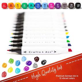 img 3 attached to 🎨 Crafts 4 All Fabric Markers Pens Permanent 12 Bright Dual TIP Fabric Paint | Child-Safe, Water-Based & Non-Toxic Writers Art Supplies