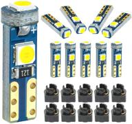 🔦 лампочки dodofun t5 37 74 led, упаковка из 10 штук - белые, разъем twist lock socket, светильник приборной панели pc74 pc37. логотип