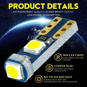 img 2 attached to 🔦 Лампочки DODOFUN T5 37 74 LED, упаковка из 10 штук - белые, разъем Twist Lock Socket, светильник приборной панели PC74 PC37.